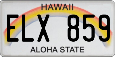 HI license plate ELX859