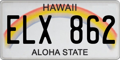 HI license plate ELX862