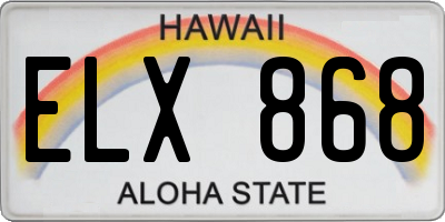 HI license plate ELX868