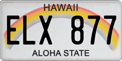 HI license plate ELX877