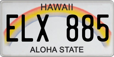HI license plate ELX885