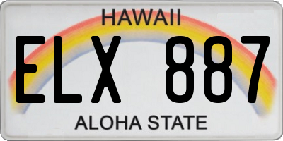 HI license plate ELX887