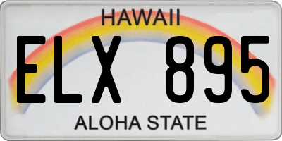 HI license plate ELX895