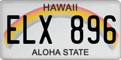 HI license plate ELX896