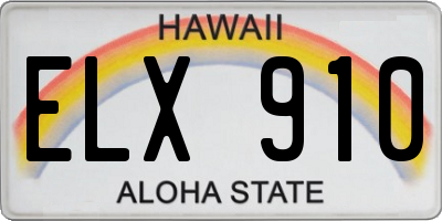 HI license plate ELX910