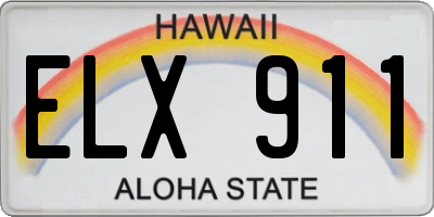 HI license plate ELX911