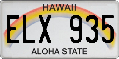 HI license plate ELX935