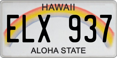 HI license plate ELX937