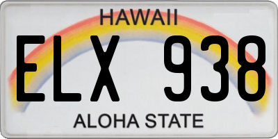 HI license plate ELX938