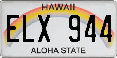 HI license plate ELX944