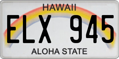HI license plate ELX945