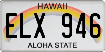 HI license plate ELX946