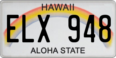 HI license plate ELX948