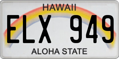 HI license plate ELX949