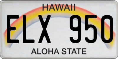 HI license plate ELX950