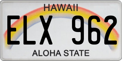 HI license plate ELX962