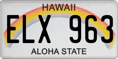 HI license plate ELX963