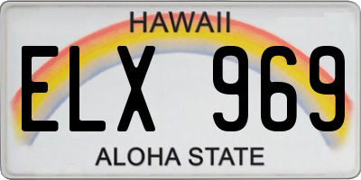HI license plate ELX969