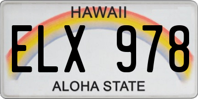 HI license plate ELX978