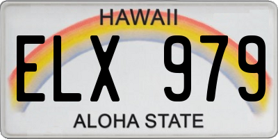 HI license plate ELX979