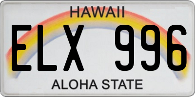 HI license plate ELX996