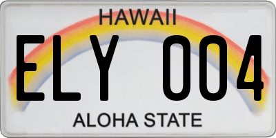 HI license plate ELY004