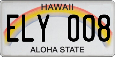 HI license plate ELY008