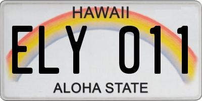 HI license plate ELY011