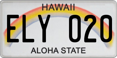 HI license plate ELY020