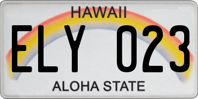 HI license plate ELY023