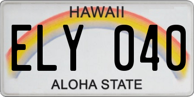 HI license plate ELY040