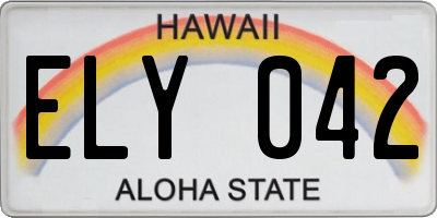 HI license plate ELY042