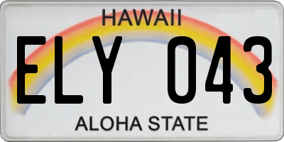 HI license plate ELY043