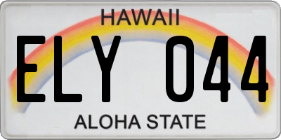 HI license plate ELY044