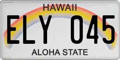 HI license plate ELY045