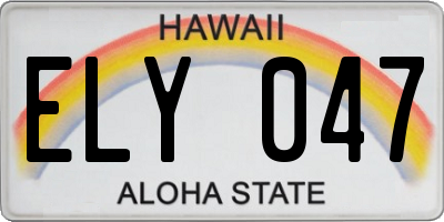 HI license plate ELY047