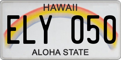 HI license plate ELY050