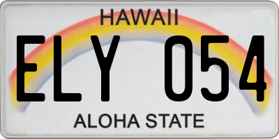 HI license plate ELY054