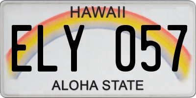 HI license plate ELY057