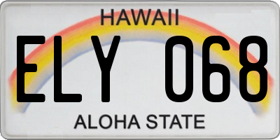 HI license plate ELY068