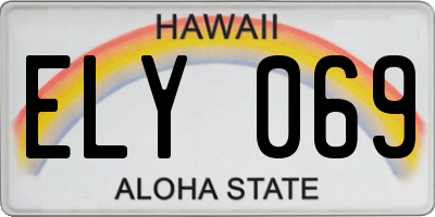 HI license plate ELY069