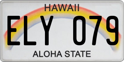 HI license plate ELY079