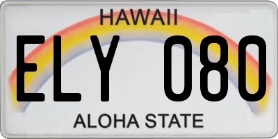 HI license plate ELY080