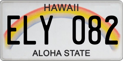 HI license plate ELY082