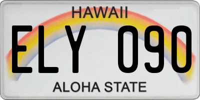 HI license plate ELY090