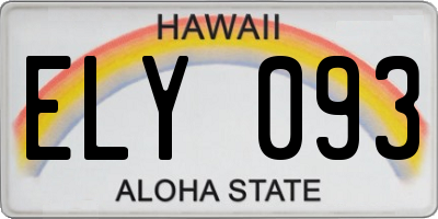 HI license plate ELY093