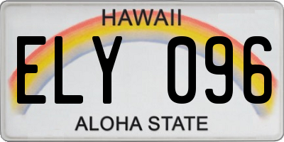 HI license plate ELY096