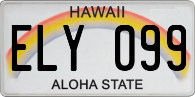 HI license plate ELY099