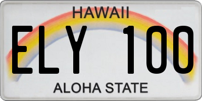 HI license plate ELY100