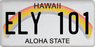 HI license plate ELY101